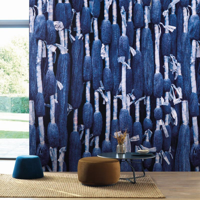 GINK86276574 Indigo Ginkgo Wall Panel by Casadeco