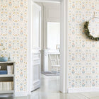 86336105 Archibald Arts and Crafts Bleu Givre Wallpaper by Casadeco
