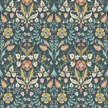 86336406 Archibald Arts and Crafts Bleu Petrole Wallpaper by Casadeco
