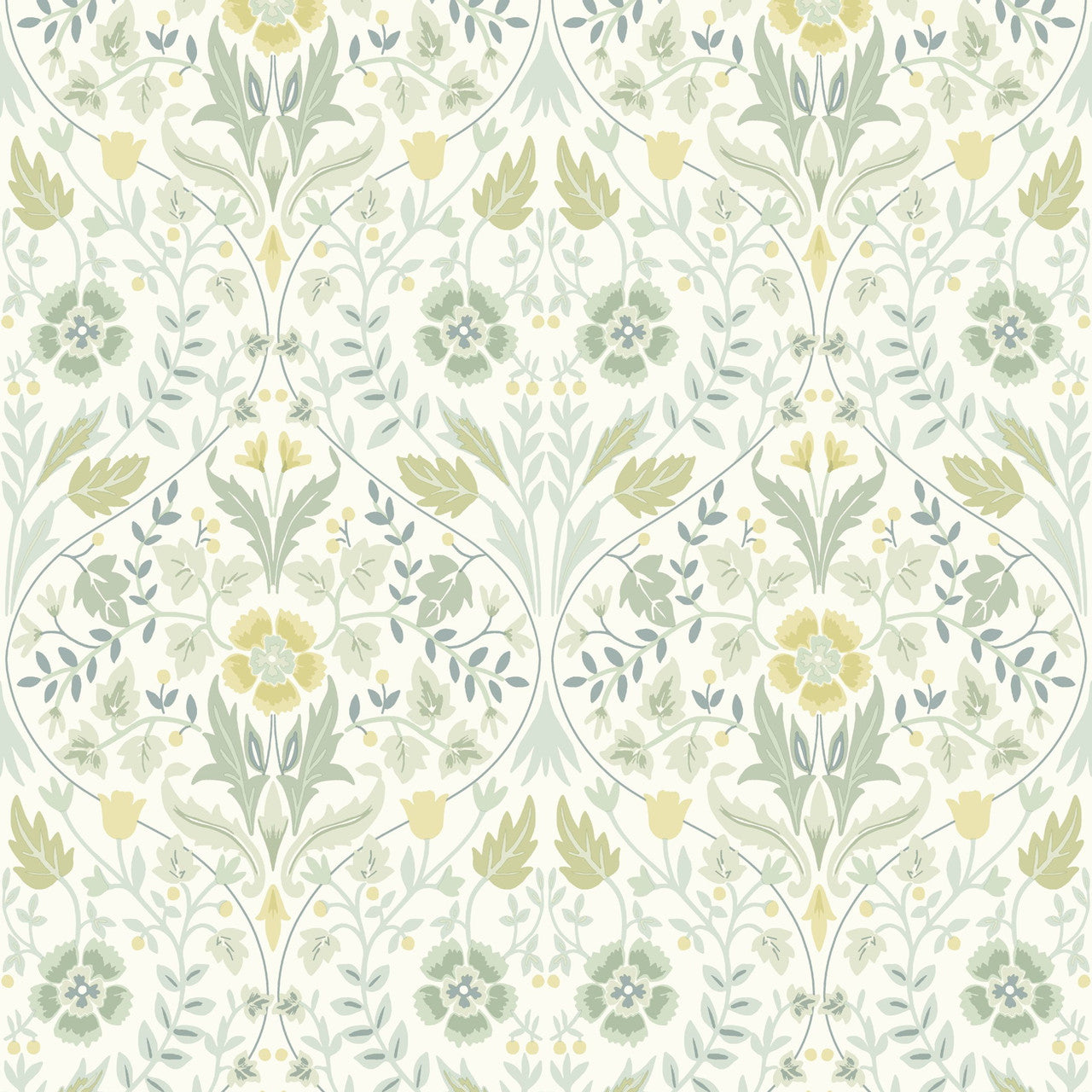 86337108 Archibald Arts and Crafts Vert Amande Wallpaper by Casadeco