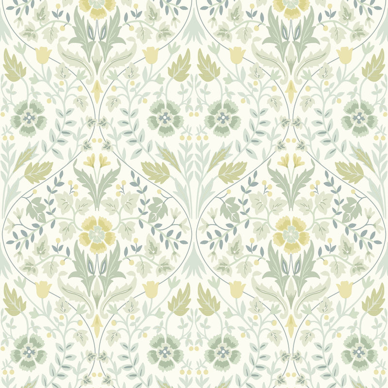 86337108 Archibald Arts and Crafts Vert Amande Wallpaper by Casadeco