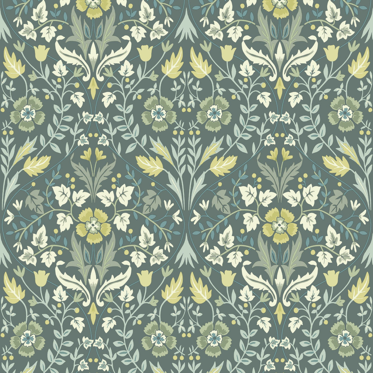 86337401 Archibald Arts and Crafts Vert Sauge Wallpaper by Casadeco