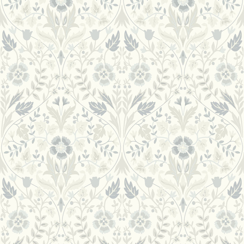 86339102 Archibald Arts and Crafts Gris Givre Wallpaper by Casadeco