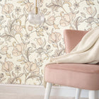 86344120 Isabella Arts and Crafts Rose Poudre Wallpaper by Casadeco