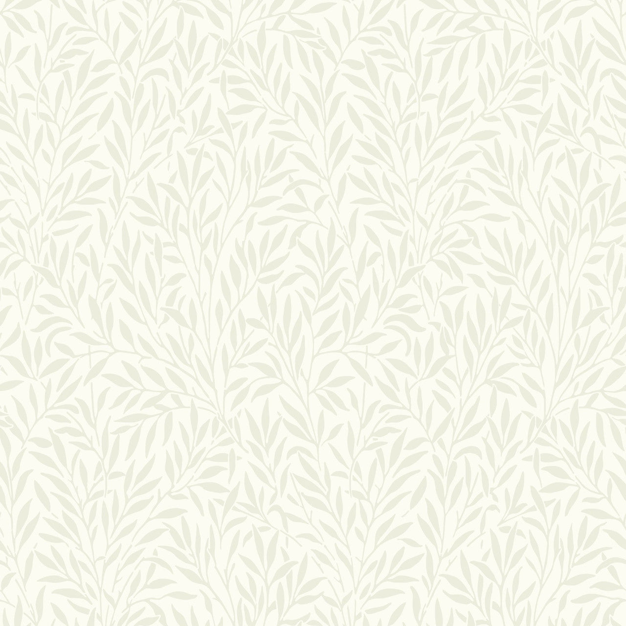 86350211 Willow Arts and Crafts Blanc Ceruse Wallpaper by Casadeco