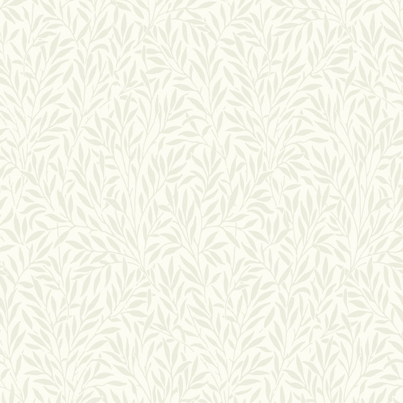 86350211 Willow Arts and Crafts Blanc Ceruse Wallpaper by Casadeco