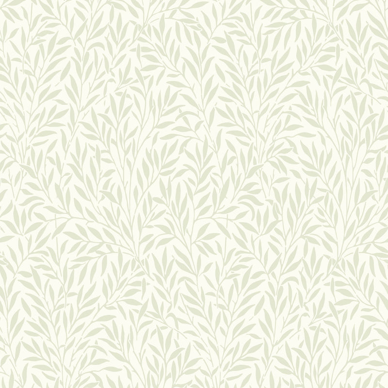86357102 Willow Arts and Crafts Vert Amande Wallpaper by Casadeco