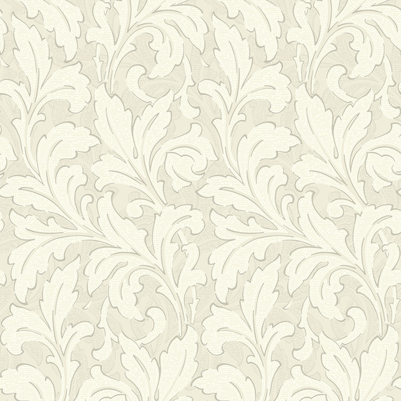 86361107 Acanthe Arts and Crafts Beige Lin Wallpaper by Casadeco