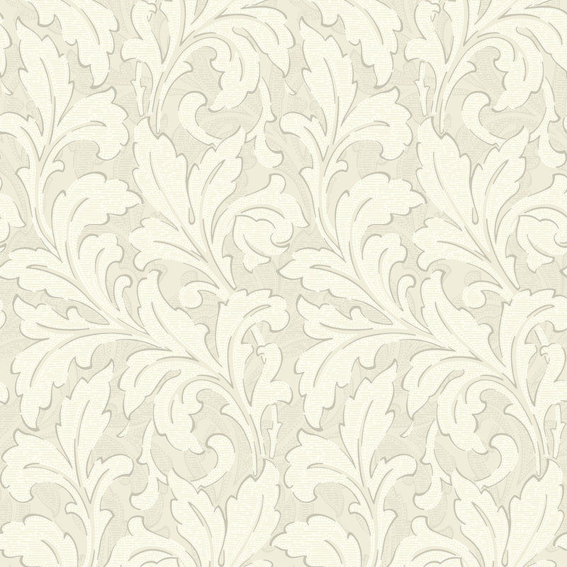 86361107 Acanthe Arts and Crafts Beige Lin Wallpaper by Casadeco