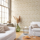 86361206 Acanthe Arts and Crafts Beige Camel Wallpaper by Casadeco