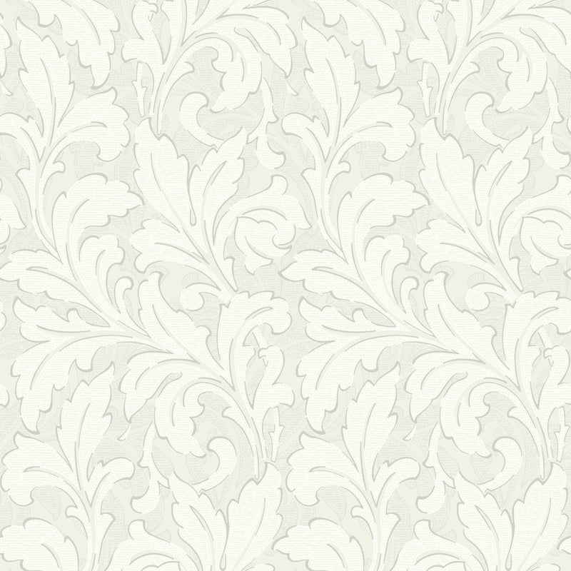 86361404 Acanthe Arts and Crafts Grege Wallpaper by Casadeco