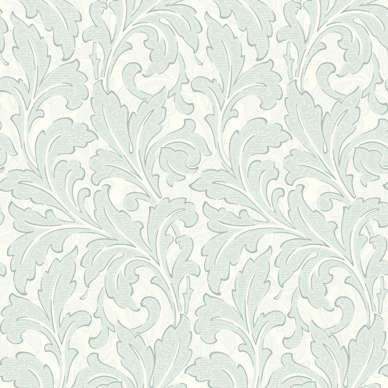 86366103 Acanthe Arts and Crafts Bleu Nuage Wallpaper by Casadeco