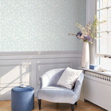 86366103 Acanthe Arts and Crafts Bleu Nuage Wallpaper by Casadeco