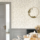 86371108 Symphorine Arts and Crafts Beige Lin Wallpaper by Casadeco