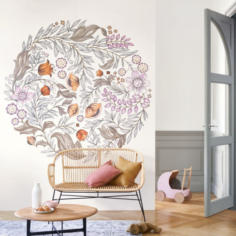 86389142 Golden Crown Arts and Crafts Noir et Blanc Wallpaper by Casadeco