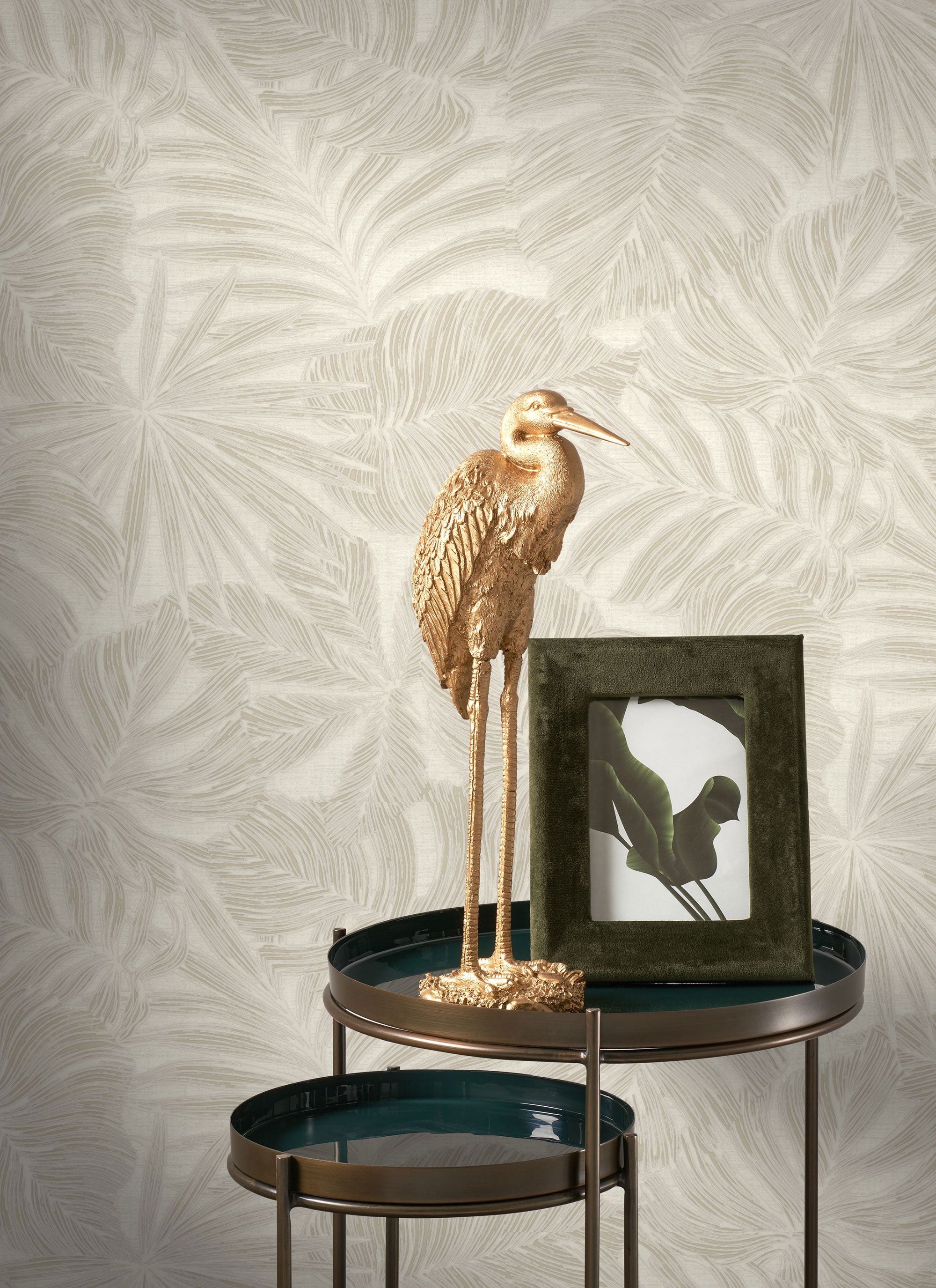 86431252 Granada Beige Vegetals Wallpaper by Casadeco