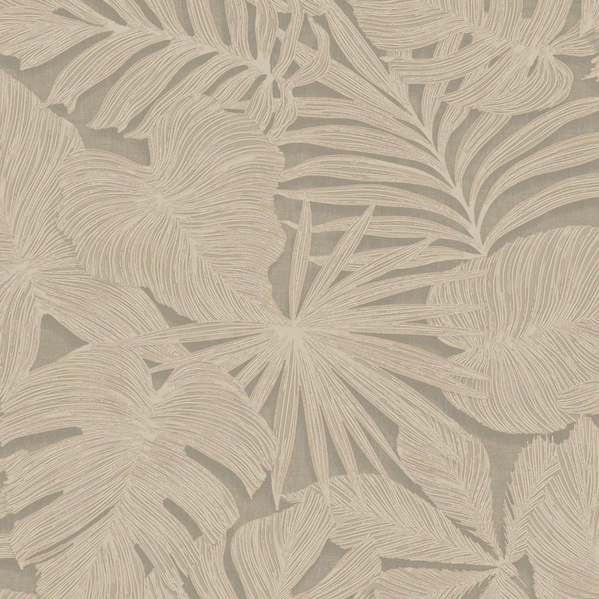 86431441 Granada Beige Lin Vegetals Wallpaper by Casadeco