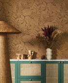 86432909 Granada Caramel Vegetals Wallpaper by Casadeco