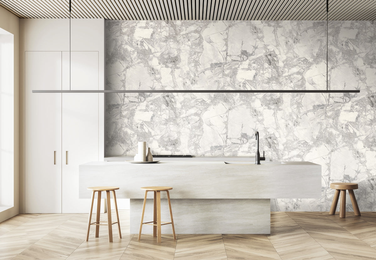 86625 Lunaris Silver Dust Carrara 4 Wallpaper by Today Interiors - Roomshot