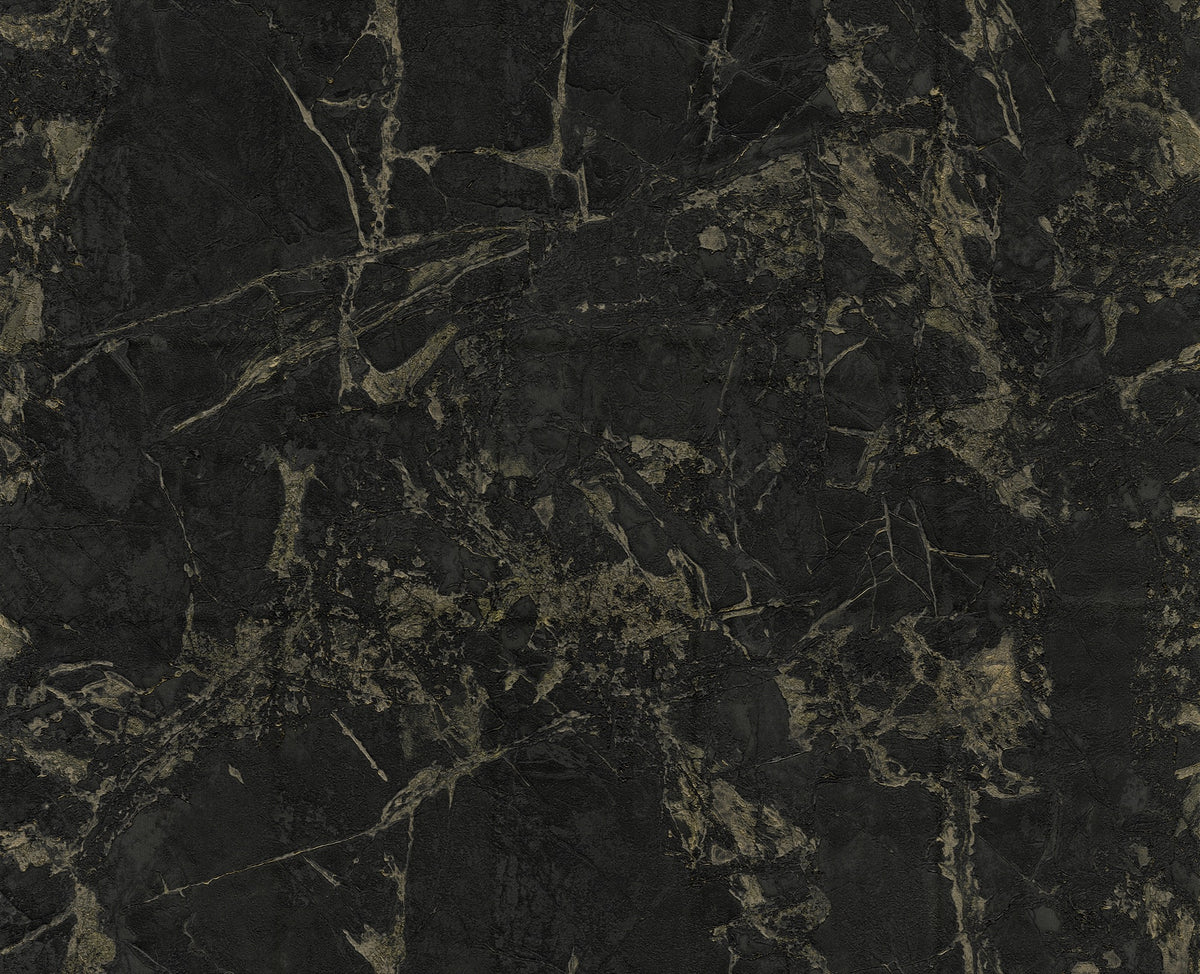 86629 Lunaris Obsidian Black Carrara 4 Wallpaper by Today Interiors - Flat