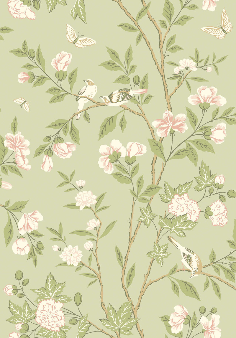 Sophia Magdalena Green Herrgård Wallpaper by Boråstapeter