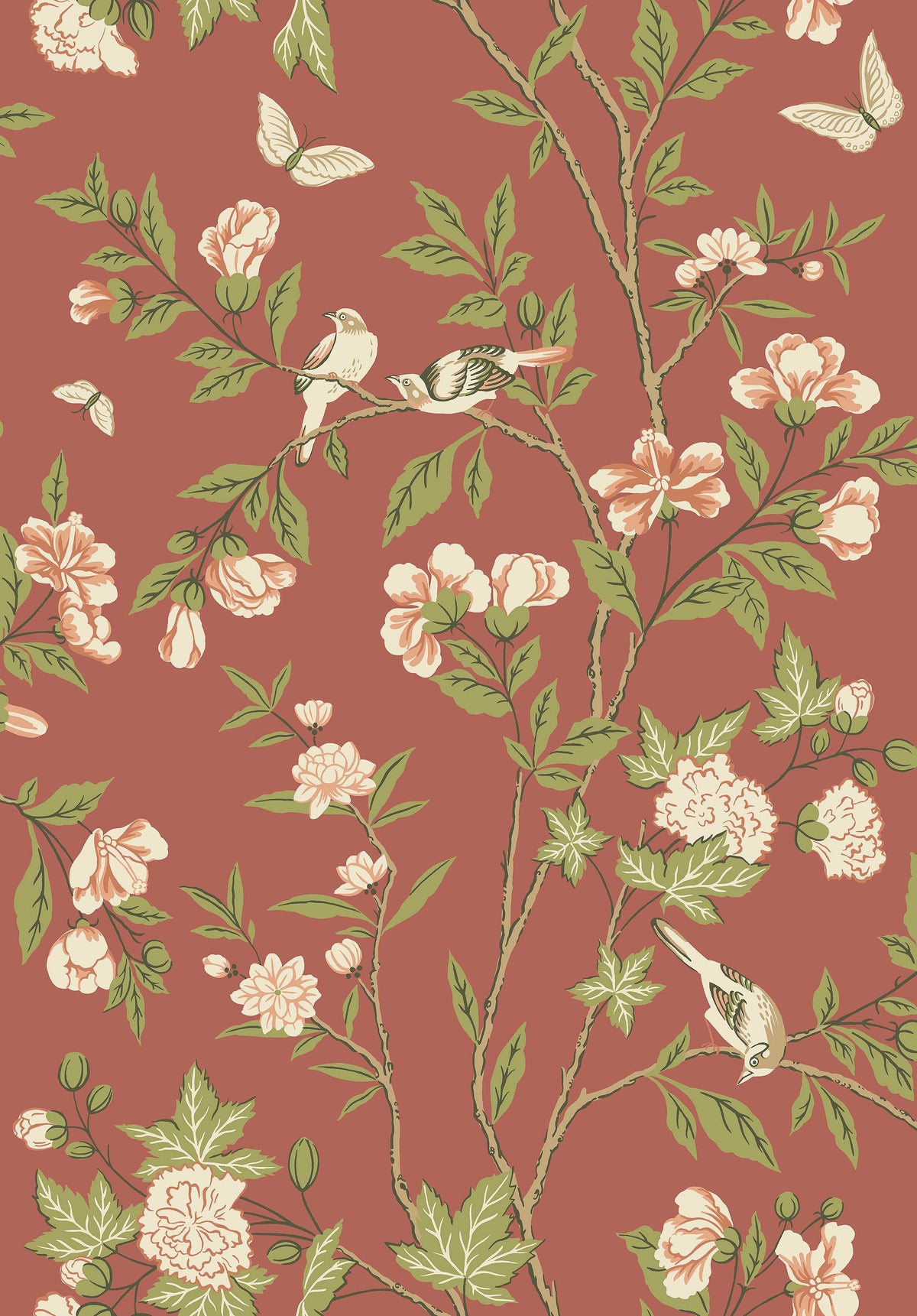 Sophia Magdalena Red Herrgård Wallpaper by Boråstapeter