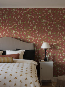 Sophia Magdalena Red Herrgård Wallpaper by Boråstapeter