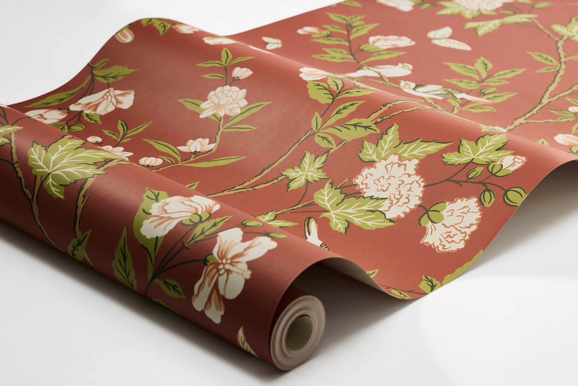 Sophia Magdalena Red Herrgård Wallpaper by Boråstapeter