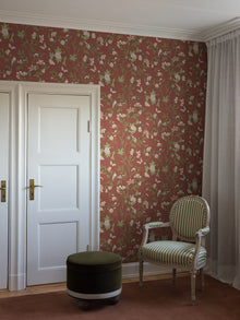Sophia Magdalena Red Herrgård Wallpaper by Boråstapeter