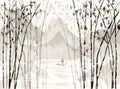 Bamboo Black Sakura Mural by Coordonné