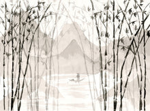 8706800 Bamboo Black Sakura Mural by Coordonné
