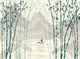 Bamboo Green Sakura Mural by Coordonné