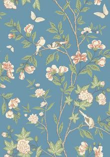 Sophia Magdalena Blue Herrgård Wallpaper by Boråstapeter