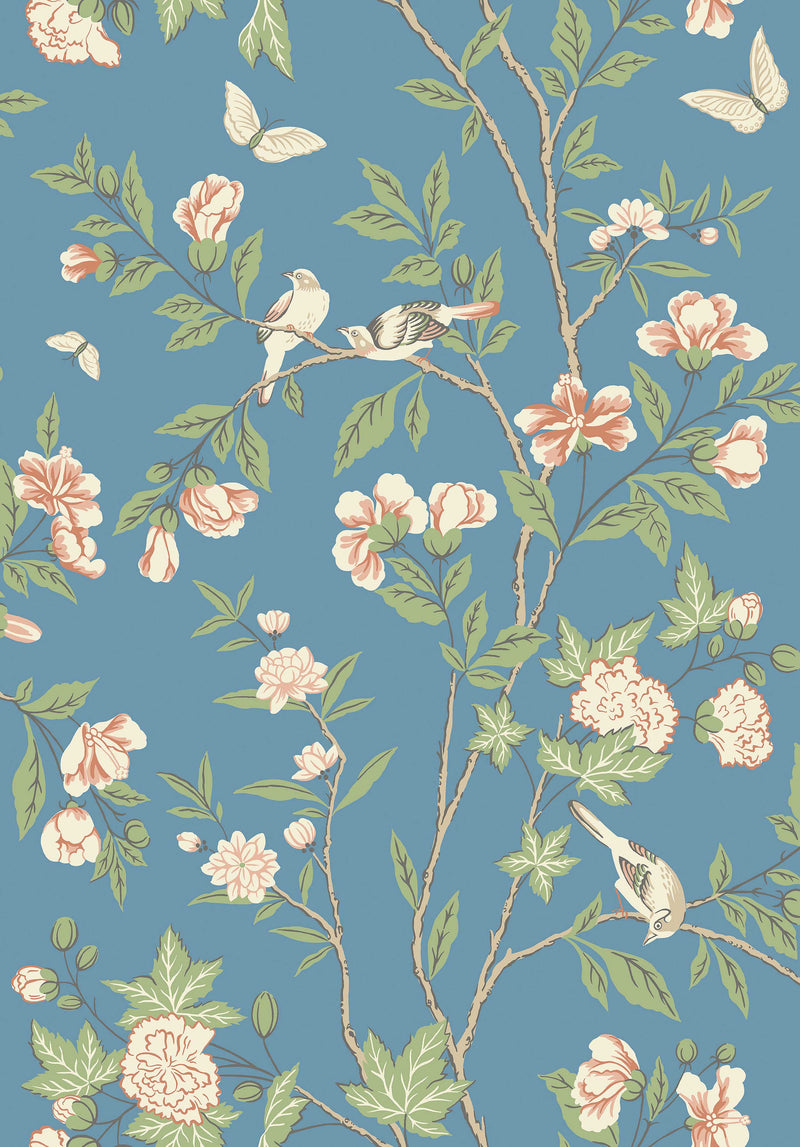 Sophia Magdalena Blue Herrgård Wallpaper by Boråstapeter