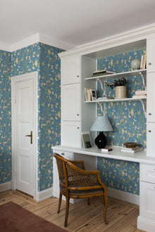 Sophia Magdalena Blue Herrgård Wallpaper by Boråstapeter