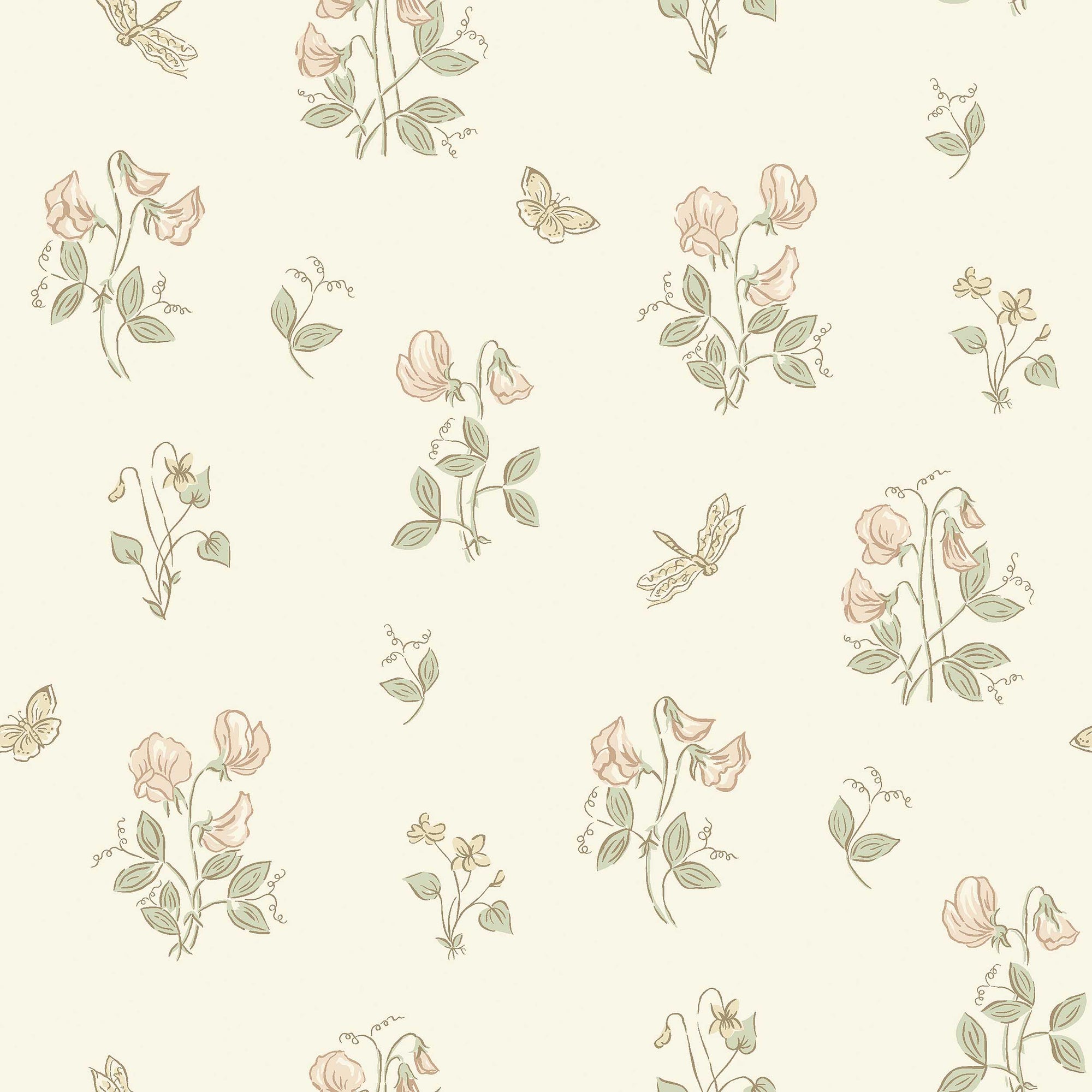 Luktärt Beige Herrgård Wallpaper by Boråstapeter