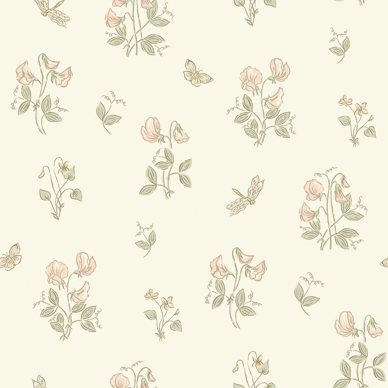 Luktärt Beige Herrgård Wallpaper by Boråstapeter
