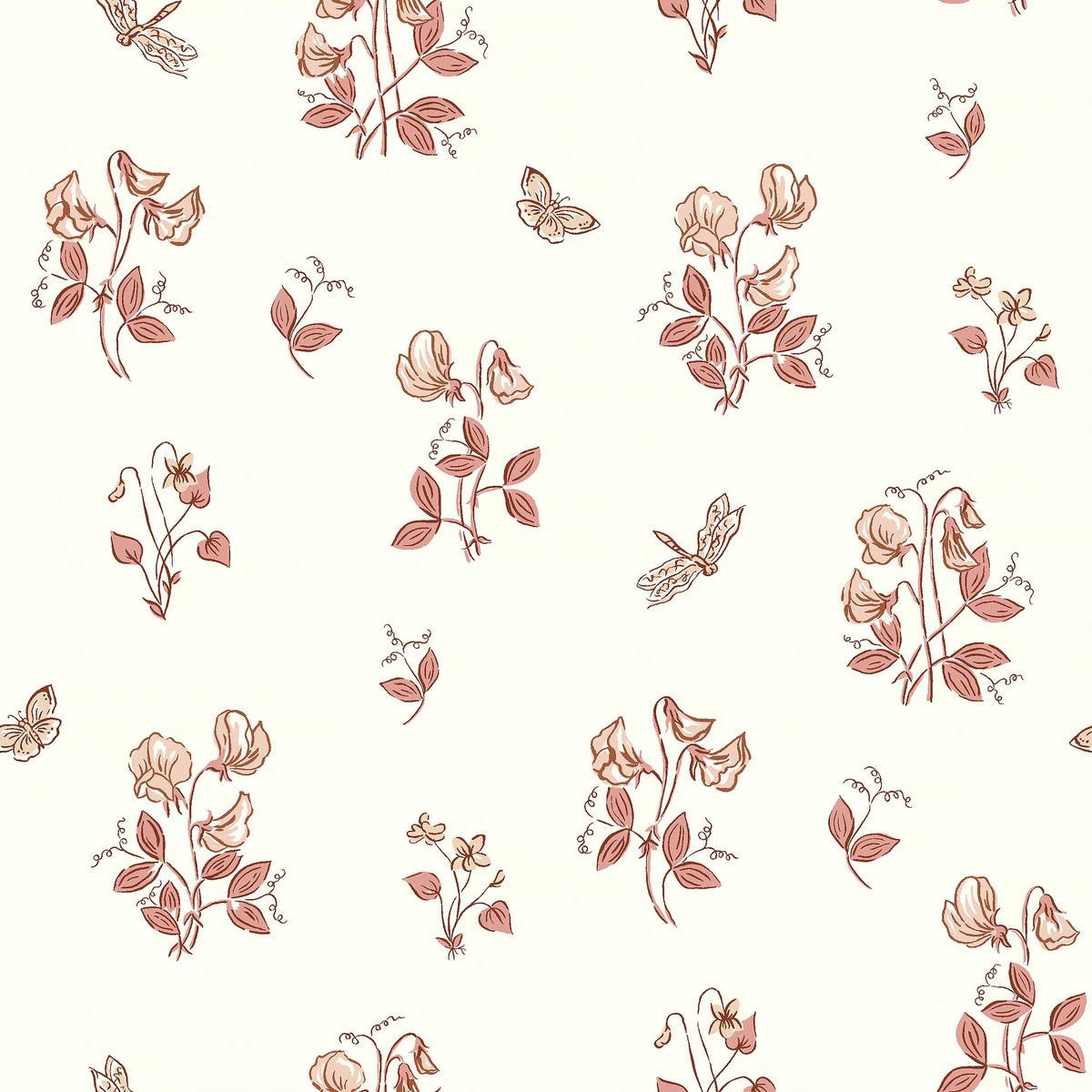 Luktärt Red Herrgård Wallpaper by Boråstapeter