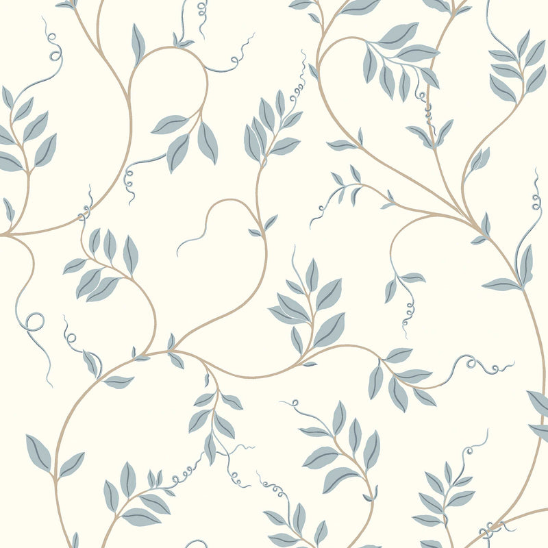 Klockranka Blue Herrgård Wallpaper by Boråstapeter