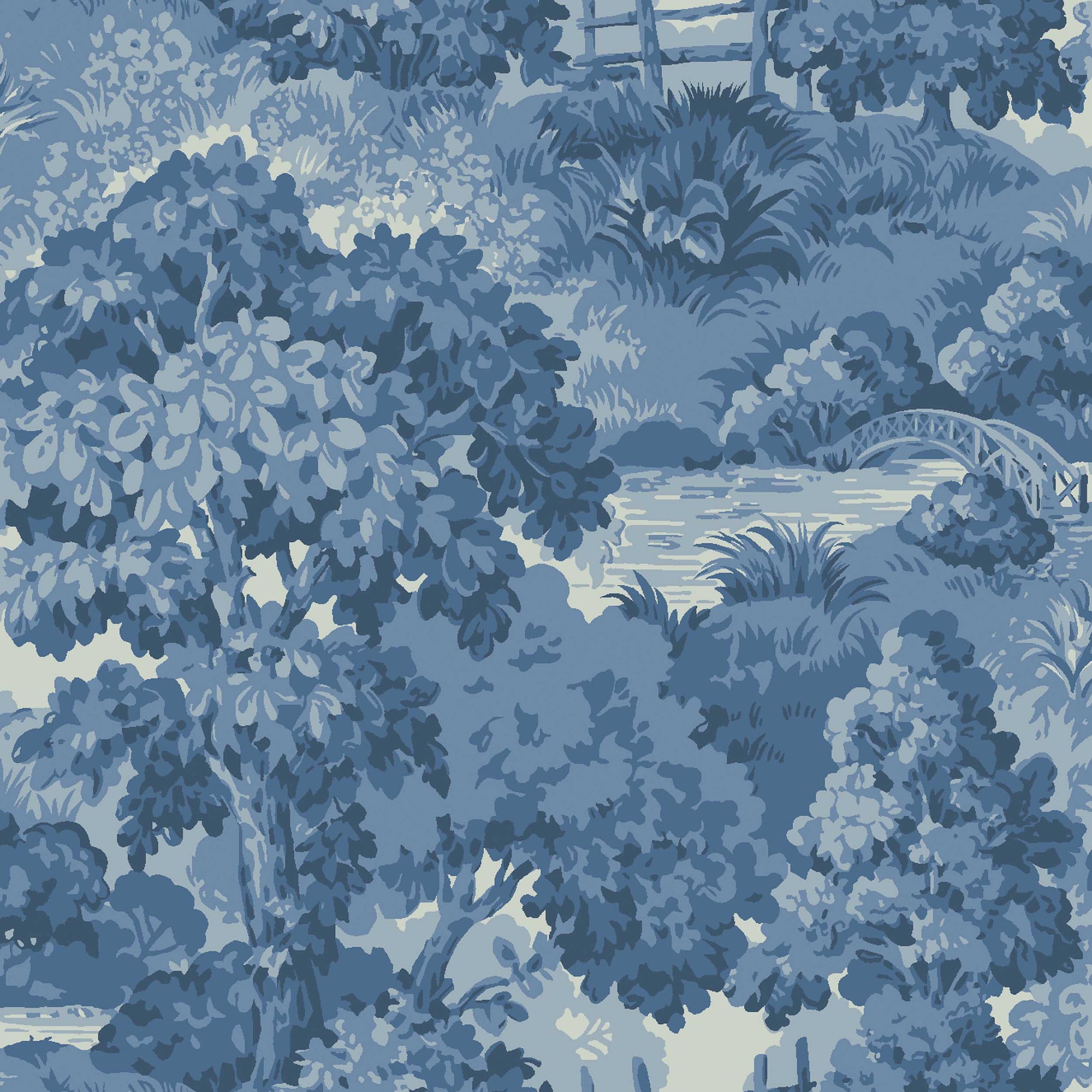 Alnarp Blue Herrgård Wallpaper by Boråstapeter