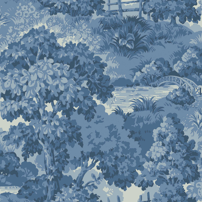 Alnarp Blue Herrgård Wallpaper by Boråstapeter