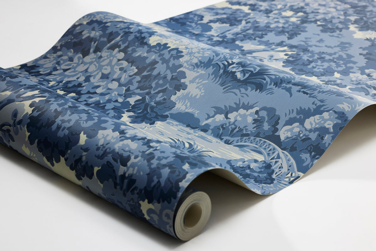 Alnarp Blue Herrgård Wallpaper by Boråstapeter