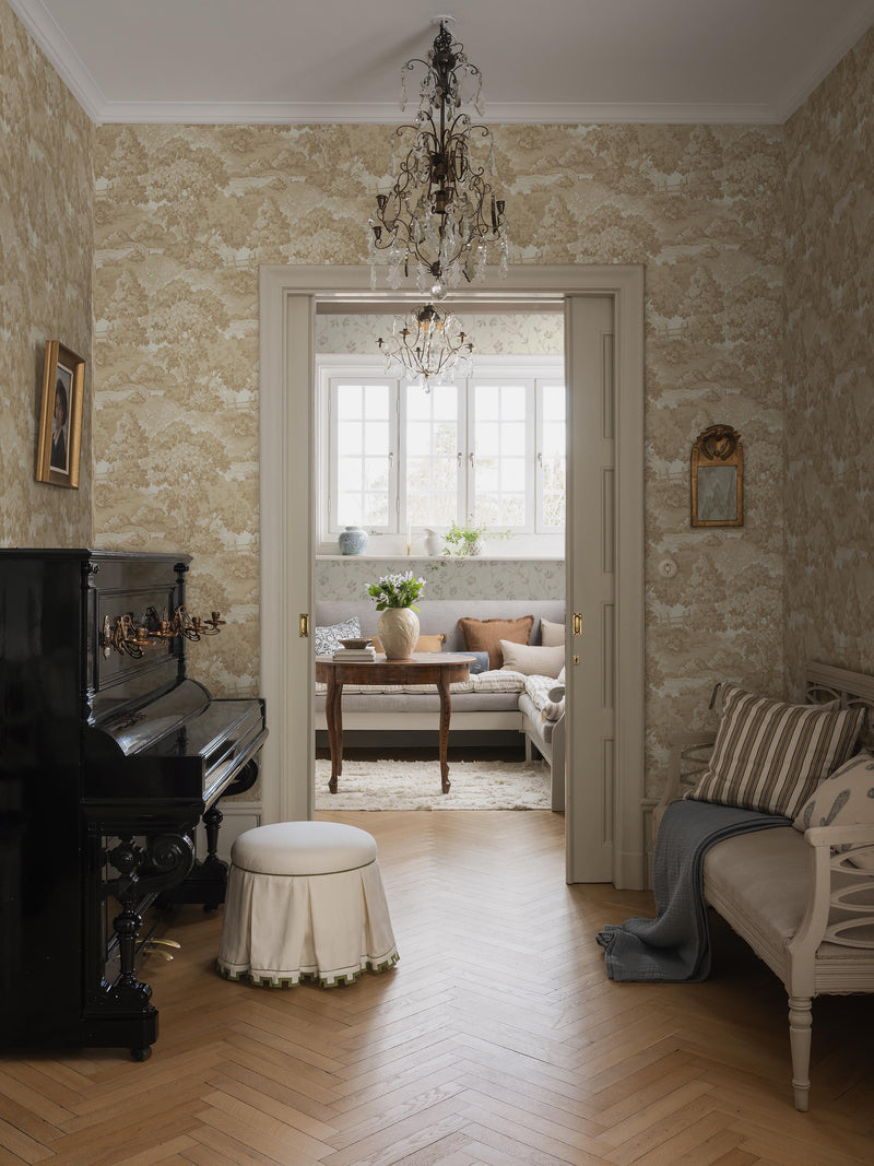 Alnarp Yellow Herrgård Wallpaper by Boråstapeter