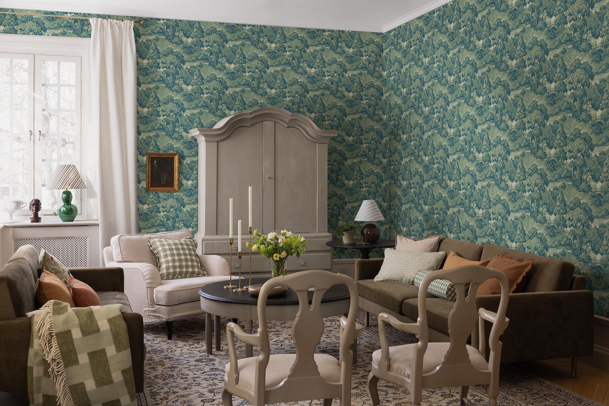 Alnarp Green Herrgård Wallpaper by Boråstapeter
