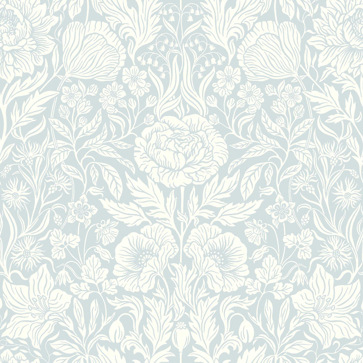 Hildasholm Blue Herrgård Wallpaper by Boråstapeter