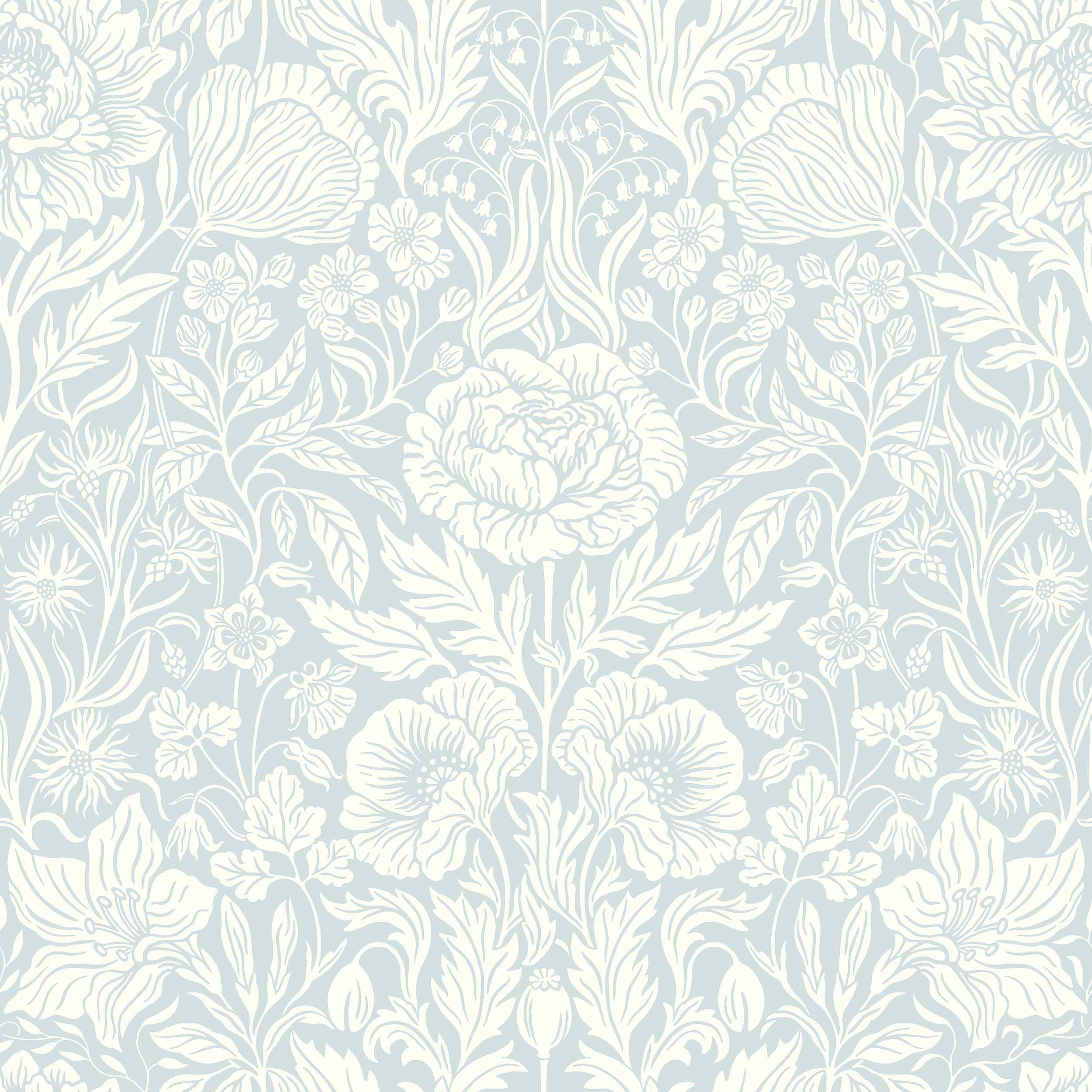 Hildasholm Blue Herrgård Wallpaper by Boråstapeter