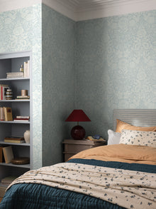 Hildasholm Blue Herrgård Wallpaper by Boråstapeter
