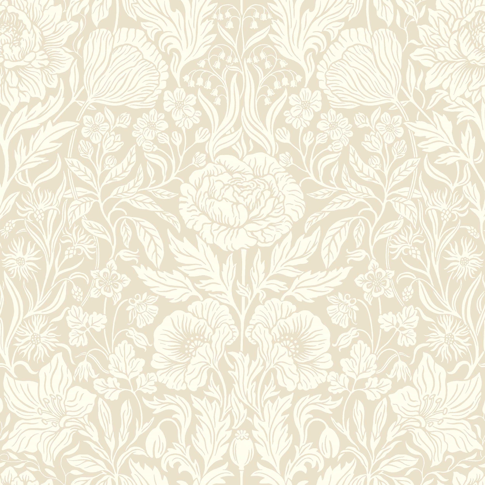 Hildasholm Beige Herrgård Wallpaper by Boråstapeter