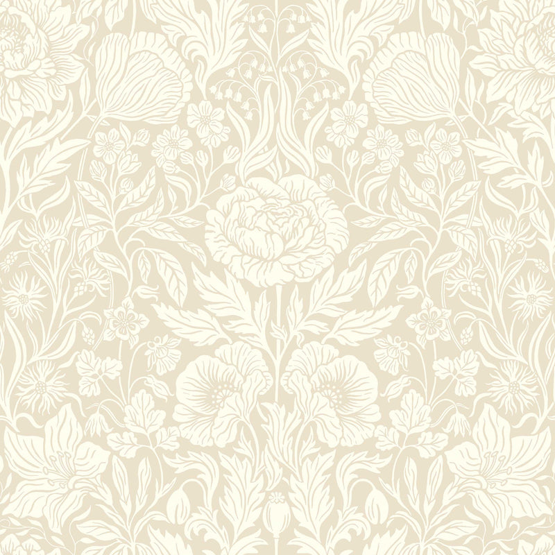 Hildasholm Beige Herrgård Wallpaper by Boråstapeter