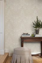 Hildasholm Beige Herrgård Wallpaper by Boråstapeter